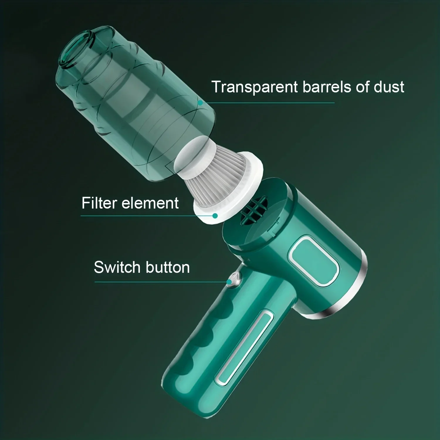 Mini aspiradora de mano inalámbrica para coche, dispositivo inalámbrico de doble uso, eficiente y portátil, Ideal para alcanzar E sin esfuerzo