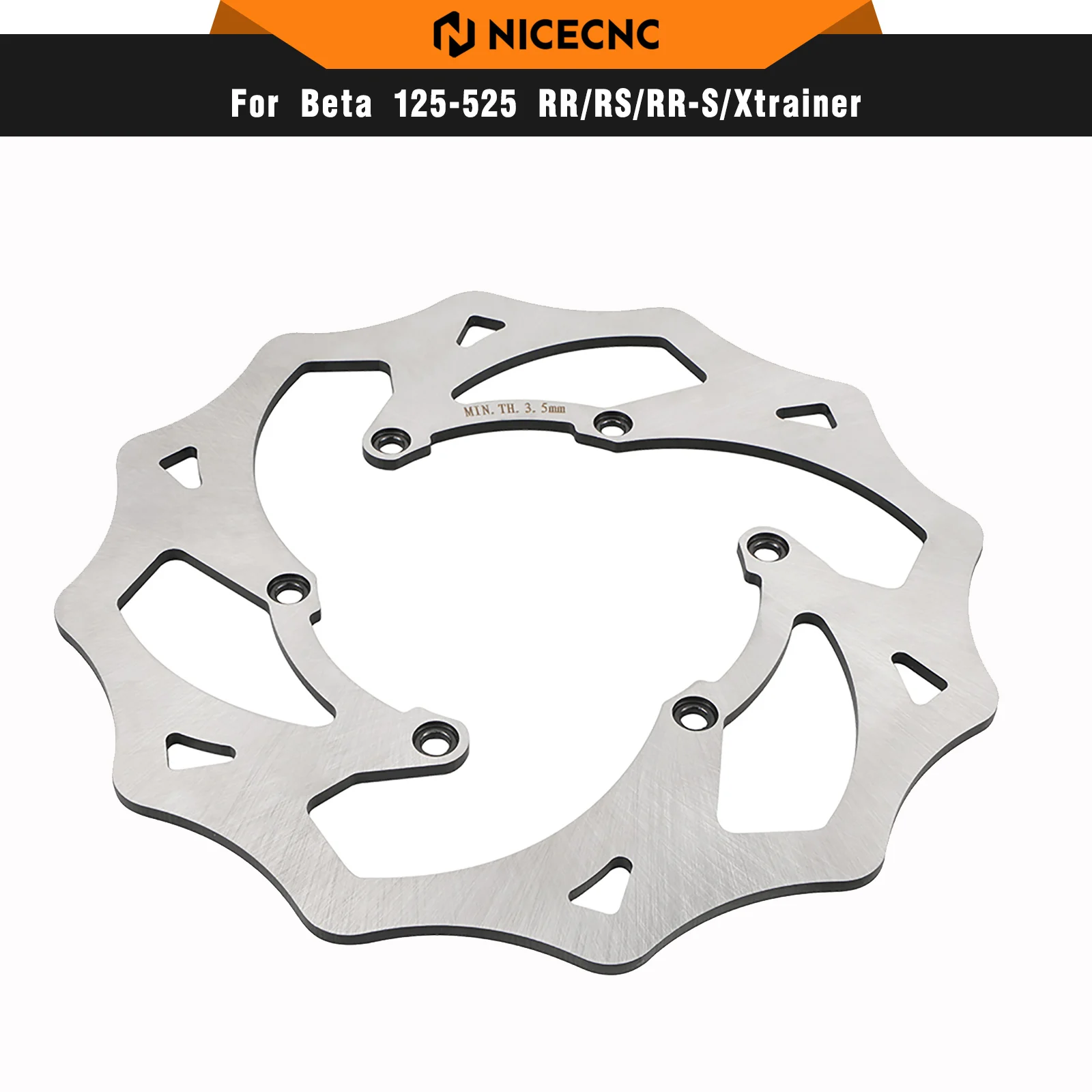 

NICECNC 240MM Rear Brake Disc Stainless Steel For Beta RR300 RR250 XTrainer 300 X-Trainer 250 RR125 RR350 RR430 RR480 2013-2024