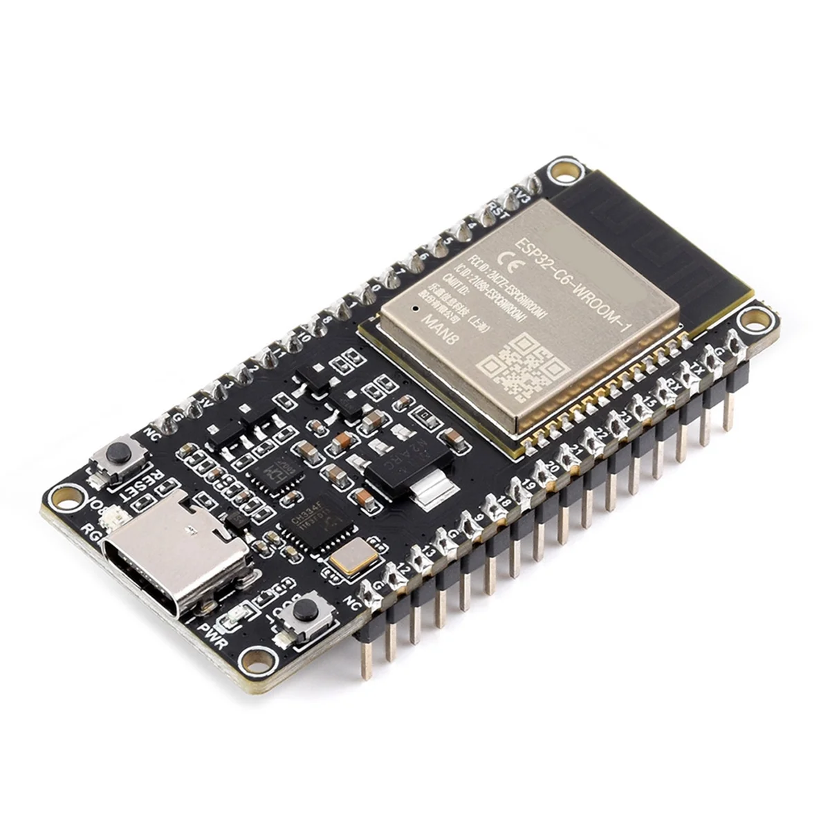 ESP32-C6 Development Board WiFi6 Bluetooth 5 Zigbee Thread 160MHz Single Core Processor ESP32-C6-WROOM-1-N8 Module(B)