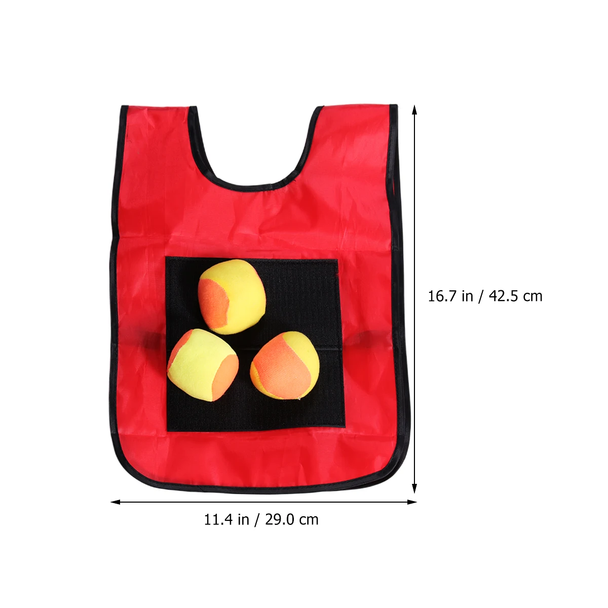 Gilet boule collante rouge pour petits enfants, gilet visqueux, accessoires de jeu, gilet boule adhésive avec 3 boules de couleur aléatoire pour enfants