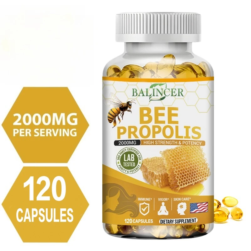 Balincer Propolis Extract Capsules - 2000 Mg, Supports Joint Health, Promotes Bone Health, Enhances Immunity, Antioxidant