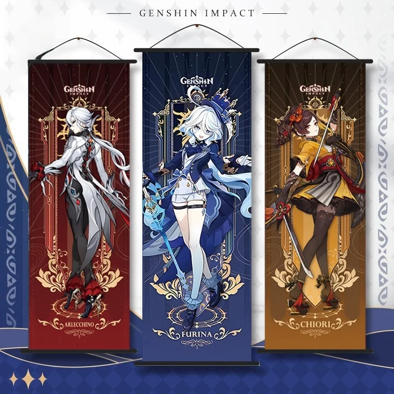 

Genshin Impact Wanderer Tarot постер косплей аниме Genshin Xiao Kazuha Zhongli прокрутка холст косплей горячие игры украшения подарки