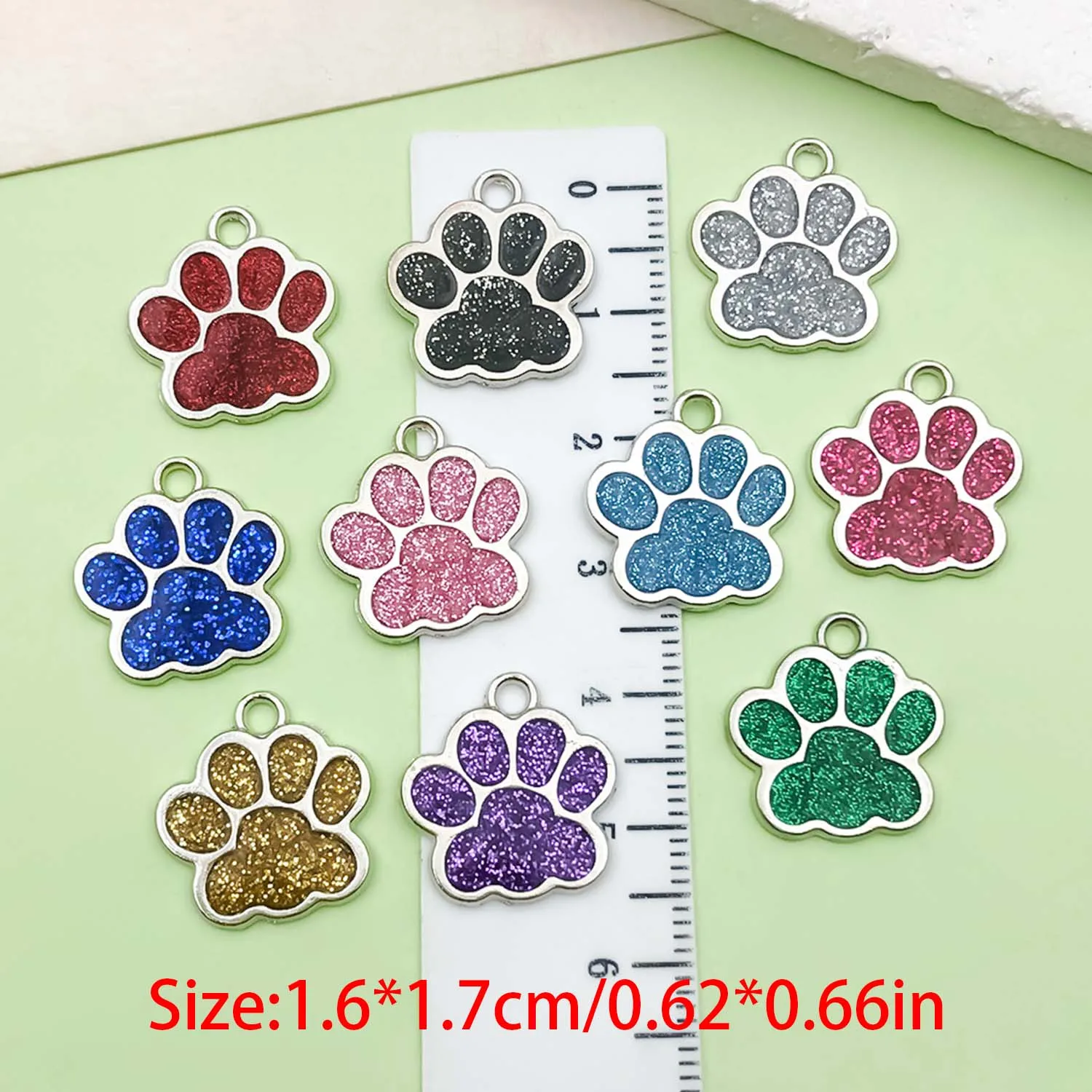 10pcs Cute Cat Paw Dog Paw Design Charms Alloy Animal Paw Print Pendants for DIY Bracelet Necklace Jewelry Making Accessories