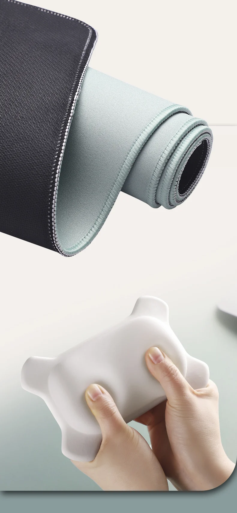 Silikon-Handgelenkauflage, Mauspad, Tastaturunterstützung, ergonomische Schreibtischunterlage für Büro und Gaming, 5 Farben, 2 Größen – Detail 5
