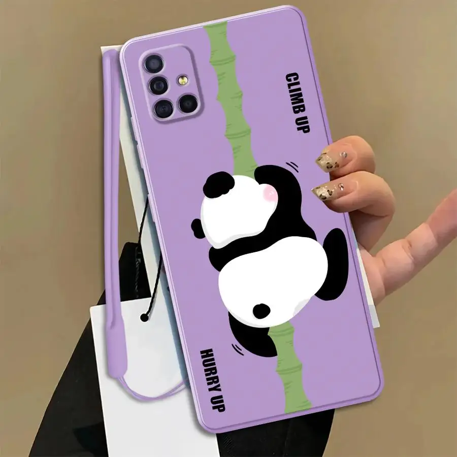 Cute Panda Phone Cover Case for Samsung Galaxy A50 A56 A71 A73 A02s A53 A30s A06 A05 A04 A03 A20s