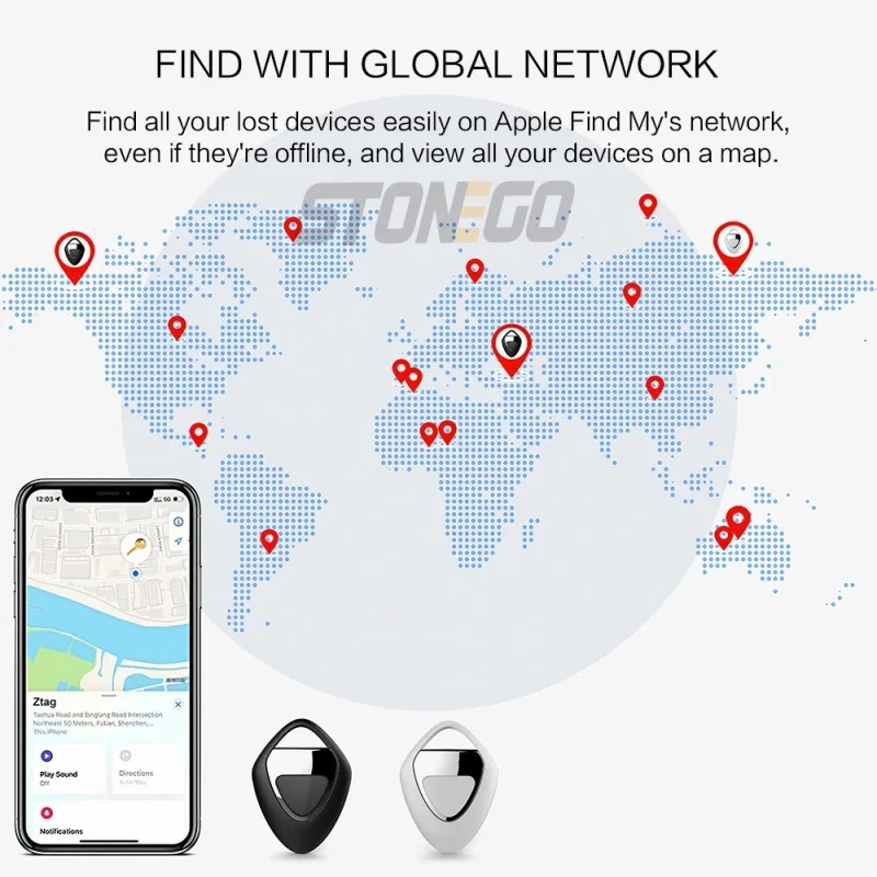 Безопасность SmartTrack Anti-Lost Напоминание Смарт-тег с Apple Найти мой ключ локатор Bluetooth GPS трекер для домашних животных MFi Finder IOS