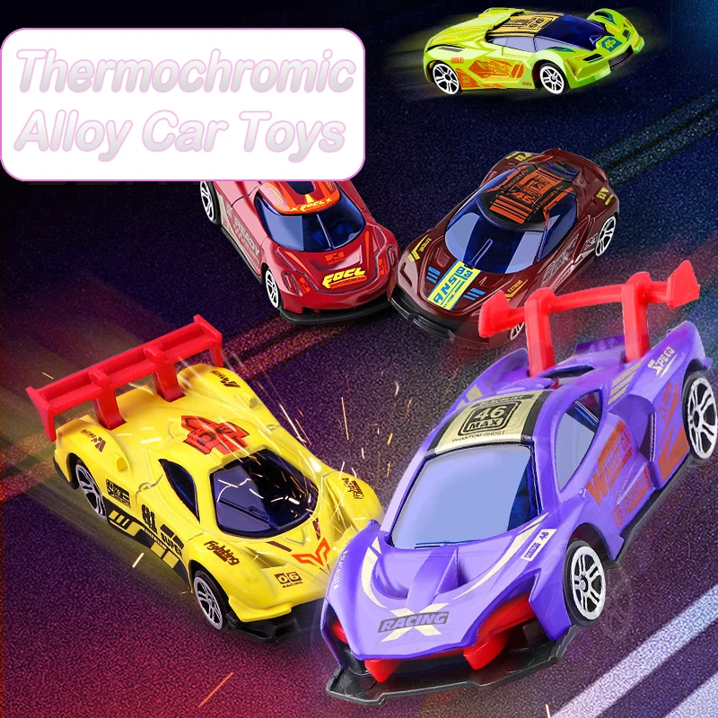 Creative Boys Racing Cars Toy Funny Kids Alloy Color-changing Small Sports Car Model Children's Mini Car Set Toy Birthday Gift