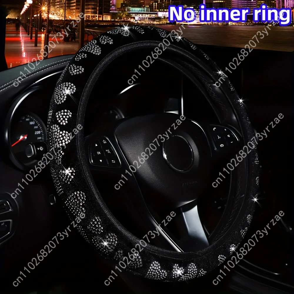 

Sparkling Heart Car Steering Wheels Cover Universal Type Environmental Friendly Comfort Non-slip Breathable Steering Wheel Wrap