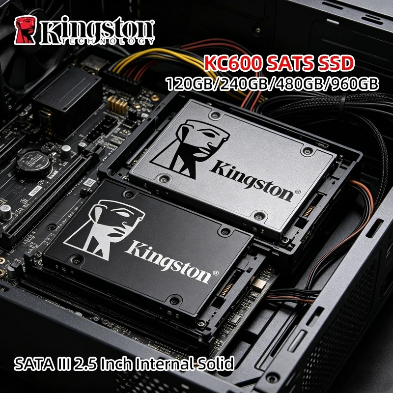 Unidad de Estado Sólido Interna Kingston A400/KC600 de 2.5" SATA3, 120GB–2TB, Múltiples Capacidades, para Computadora de Escritorio y Portátil