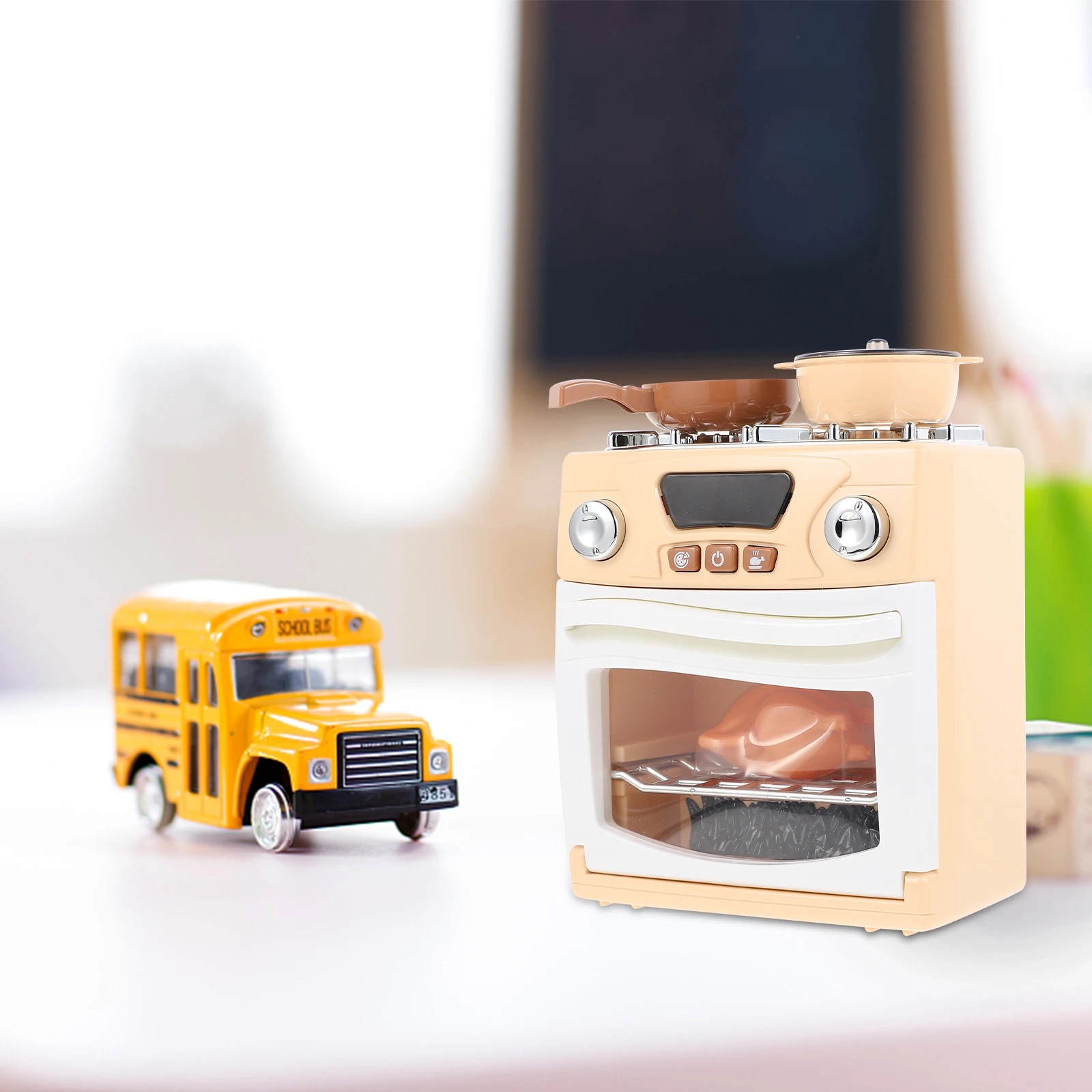 Kreatywna Zabawka Kuchenna: Symulowany Piekarnik, Ozdoby, Zabawa w Udawanie, Edukacja dla Dzieci, Plastikowy Interaktywny Domek Kuchenny, Śmieszny Mini Piekarnik