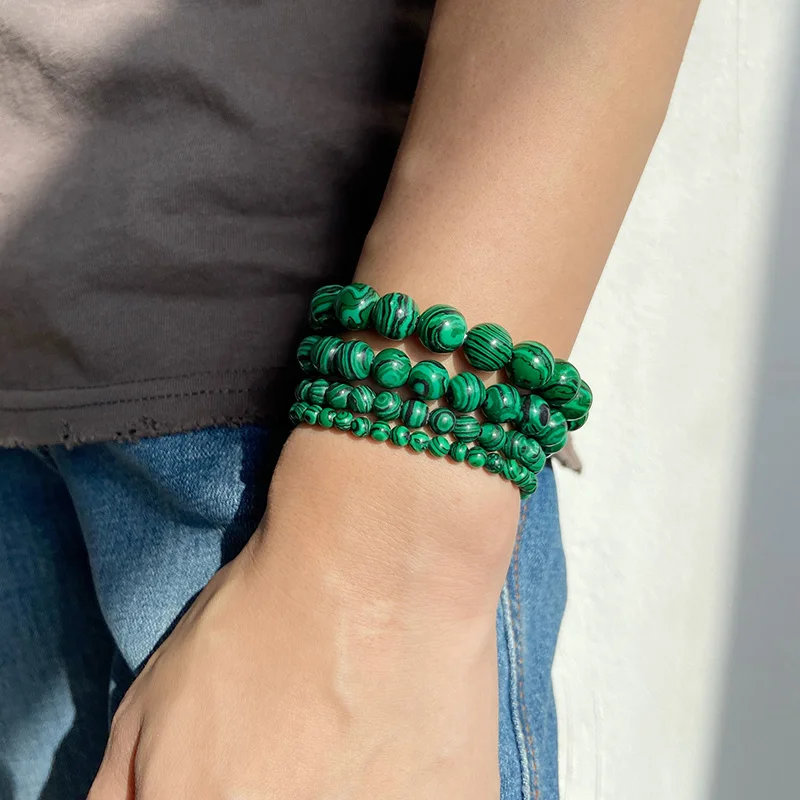Multicolor Round Beaded Bracelet Natural Stone Bracelet Lapis Lazuli Agates Amazonite Bracelets 4-10mm Men Women Classic Jewelry image 6