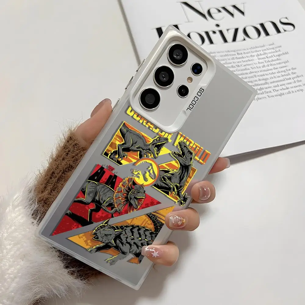 J-JurassicS coole Welt Handyhülle für Samsung Galaxy S25 Edge S24 S23 S22 S21 S20 Ultra Funda Silikon Silber Hülle
