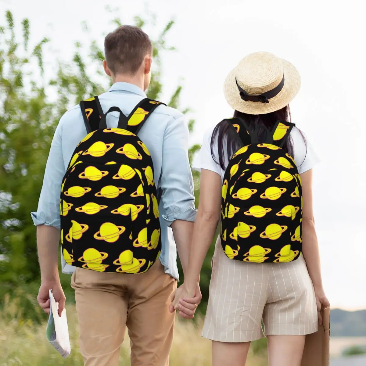 

Glitched Sketched Saturn Backpack Student Boys Girls BookBag Kids School Bag Laptop Shoulder Bags for Men Women