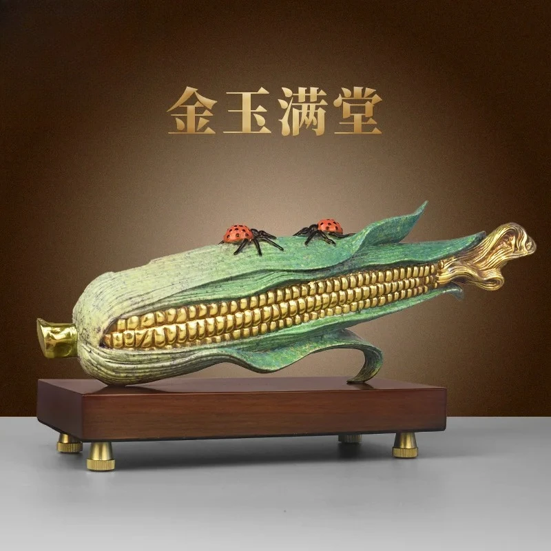 HYS  gold and jade ornaments corn golden cicada crafts living room decorations