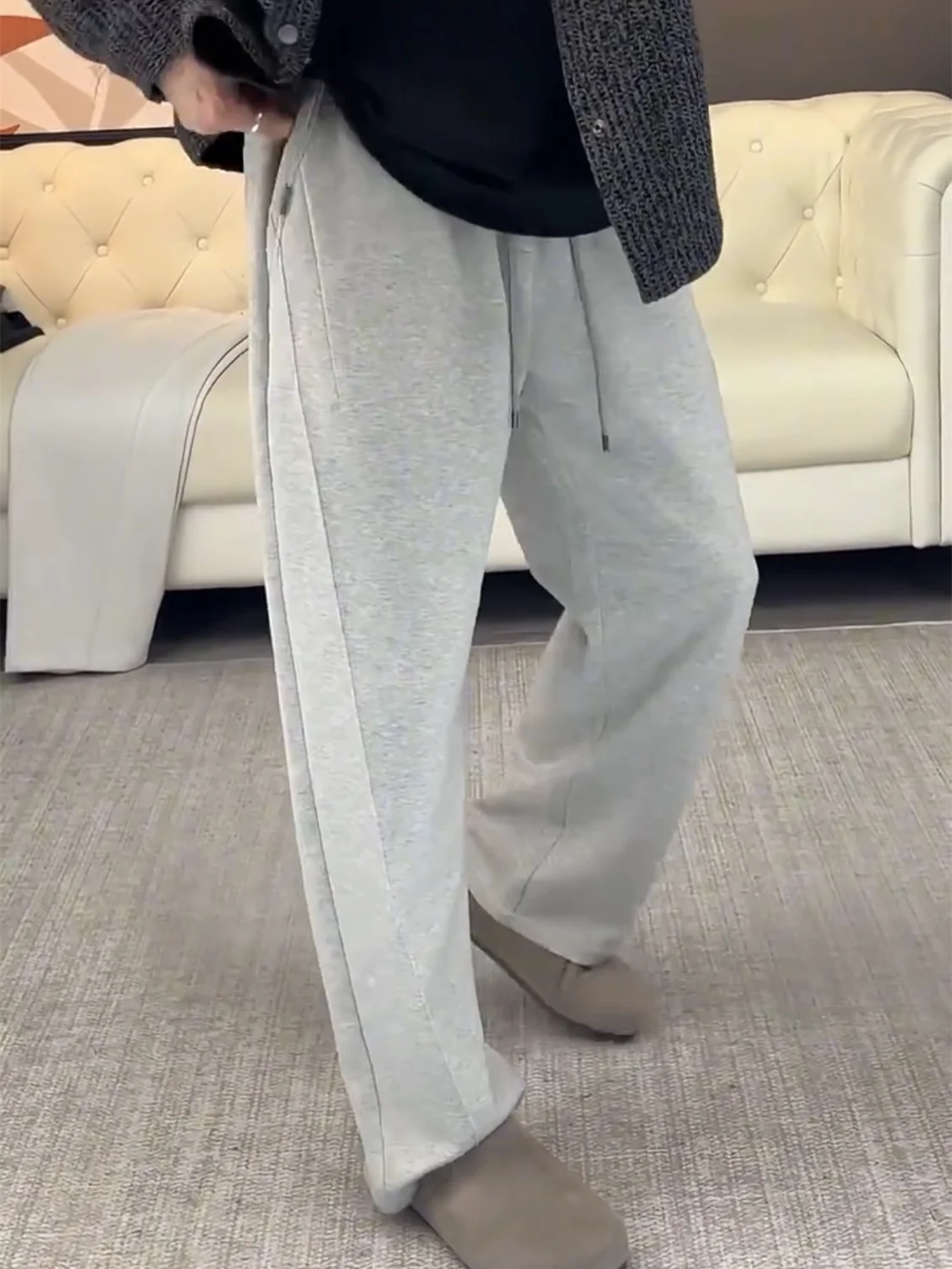 

Spring 2026 Men's Simple Fashion Sensation Straight Leg Mask Pants Trendy Loose Casual Pants with Drawstring Comfortable Fit