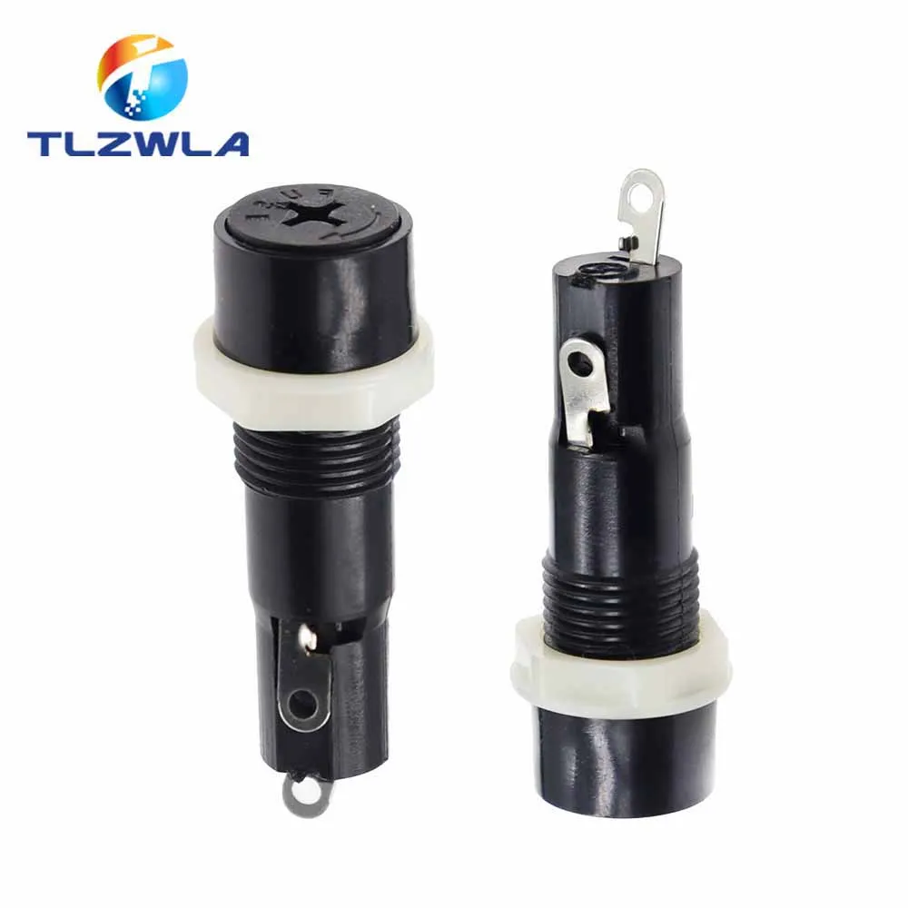 5PCS 5*20mm Glass Fuse Holders 5x20MM Black Insurance Tube Socket Fuse Holder for 5*20 insurance Panel Mount Fuse Holder MF-527