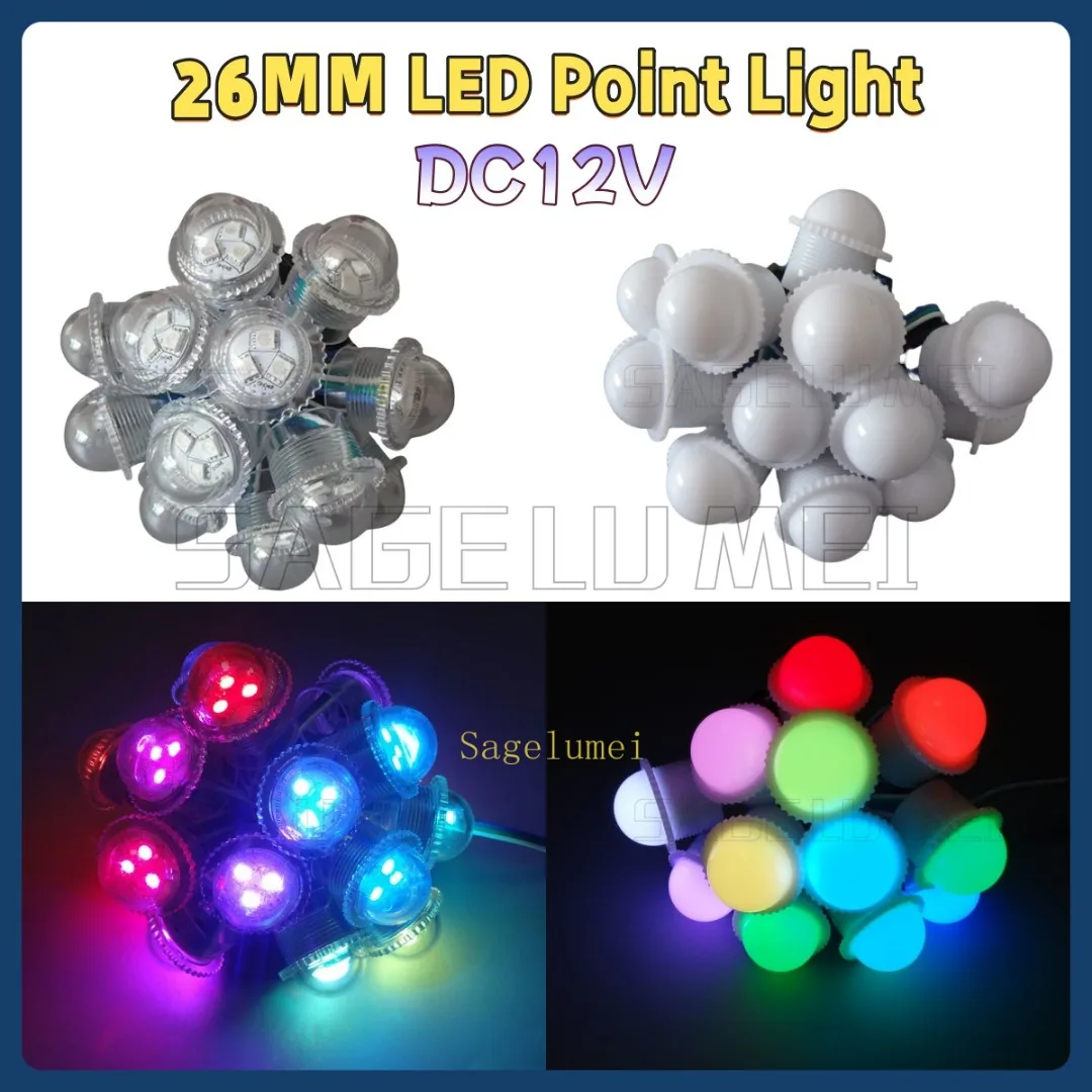 Ws2811 LED-module Blootgesteld puntlicht 3 leds Waterdicht IP68 DC12V 26 mm diameter Transparante afdekking 5050 SMD RGB-chips Led Pixel