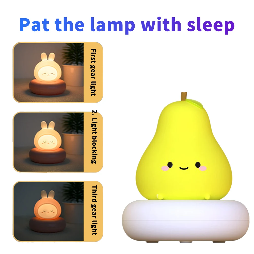 Cartoon Animals Night Light Children's Night Light Bear Rabbit Baby Nightlight for Baby Kid Bedroom Decoration USB Led Lamp