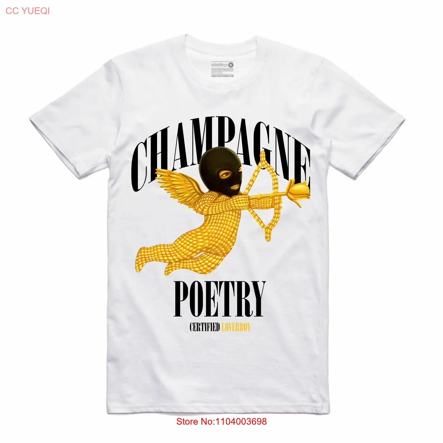 NEW Streetwear on Demand DRAKE CHAMPAGNE POETRY WHITE Tee Shirt SMALL-3XLARGE