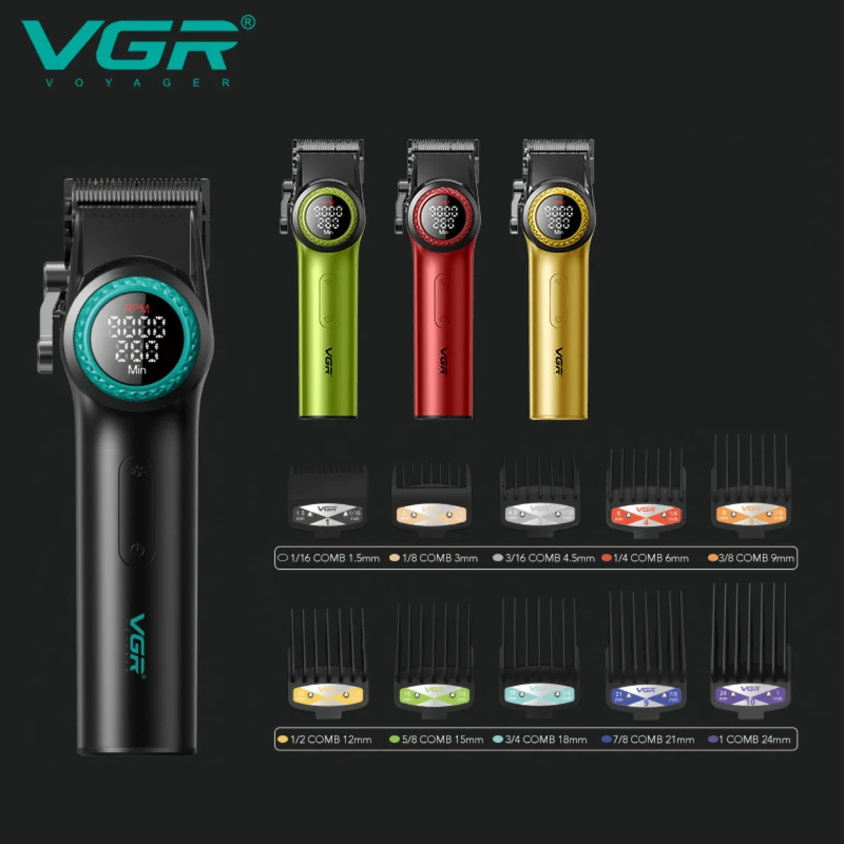 VGR Trimmer Professional Hair Trimmer 9000 RPM Hair Cutting Machine With Charging Base Haircut Machine Hair Clipper Men V-001