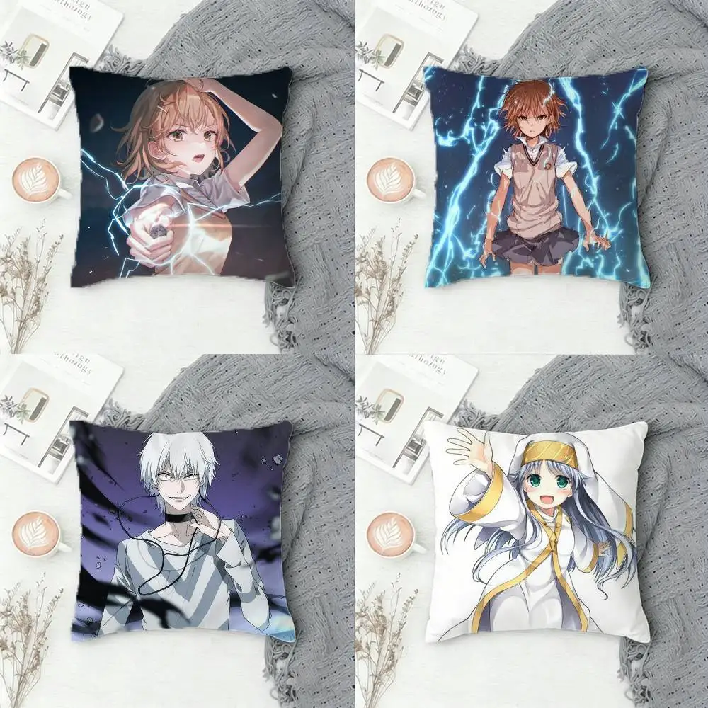 

A Certain Magical Index Double-sided Printed Square Decorative Cushion Cover for Sofa Living Room Home Decor