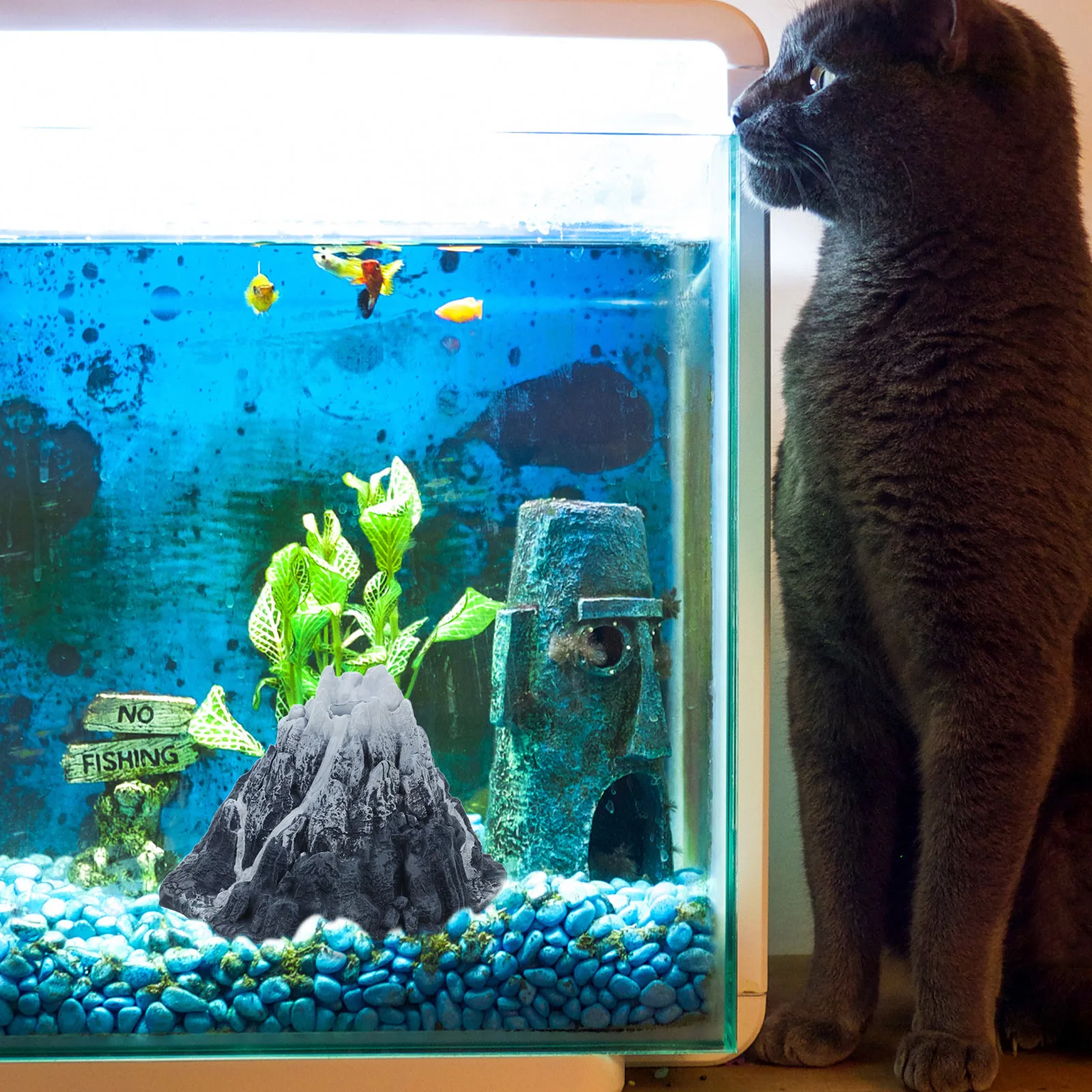 

Fish Tank Landscape Ornament Simulated Snow Mountain Decor Realistic Aquarium Decoration for Tank Aquatic Environment