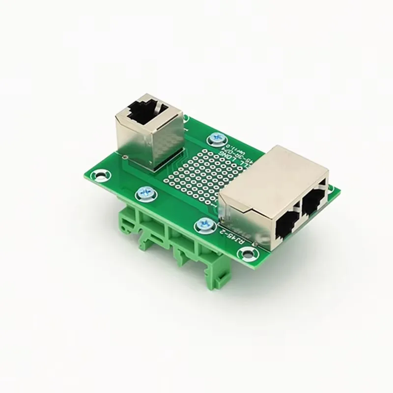 Jack RJ45 8P8C Installa staffa semplice Trasferimento a 1 via Scheda breakout a 2 vie, morsettiera, connettore.