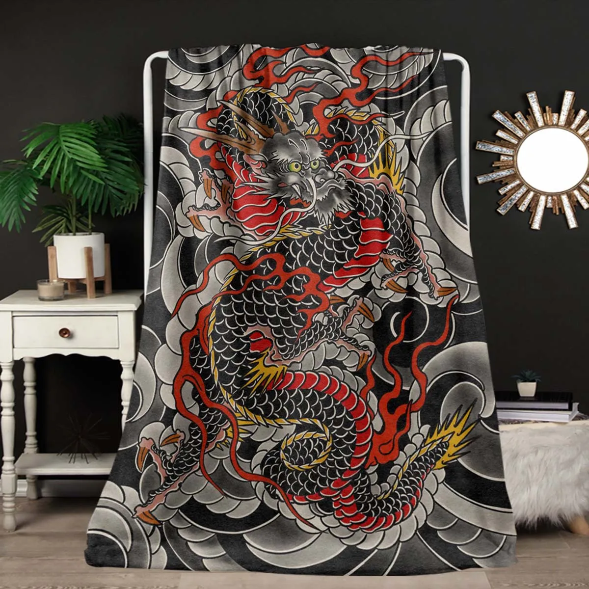 Dragon Flannel Blanket – Soft, Cozy & All-Season, Creative Design – Ideal Nap Throw & Gift for Friends or Birthdays