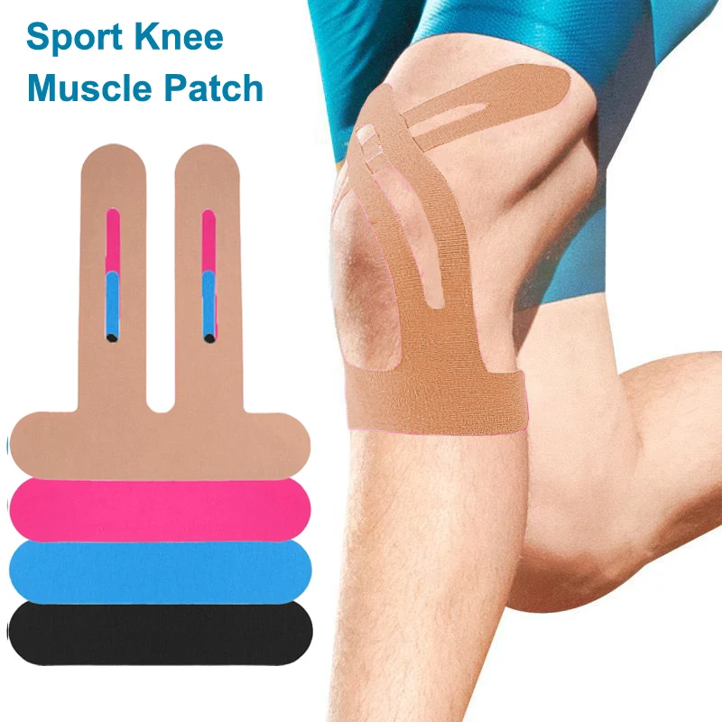 2pcs Knee Support Tape - Waterproof & Breathable Kinesiology Tape for Running, Joint Stability & Athletic Performance