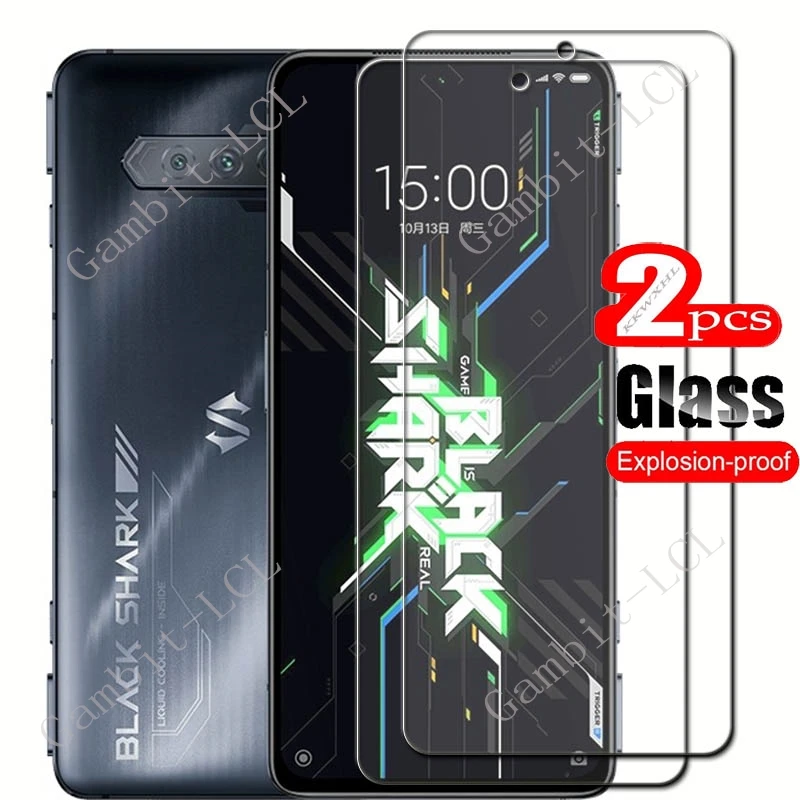 2PCS HD FOR Xiaomi Black Shark 4 Pro 6.67" Tempered Glass Protective Cover  BlackShark 4Pro 4S Screen Protector Transparent Film