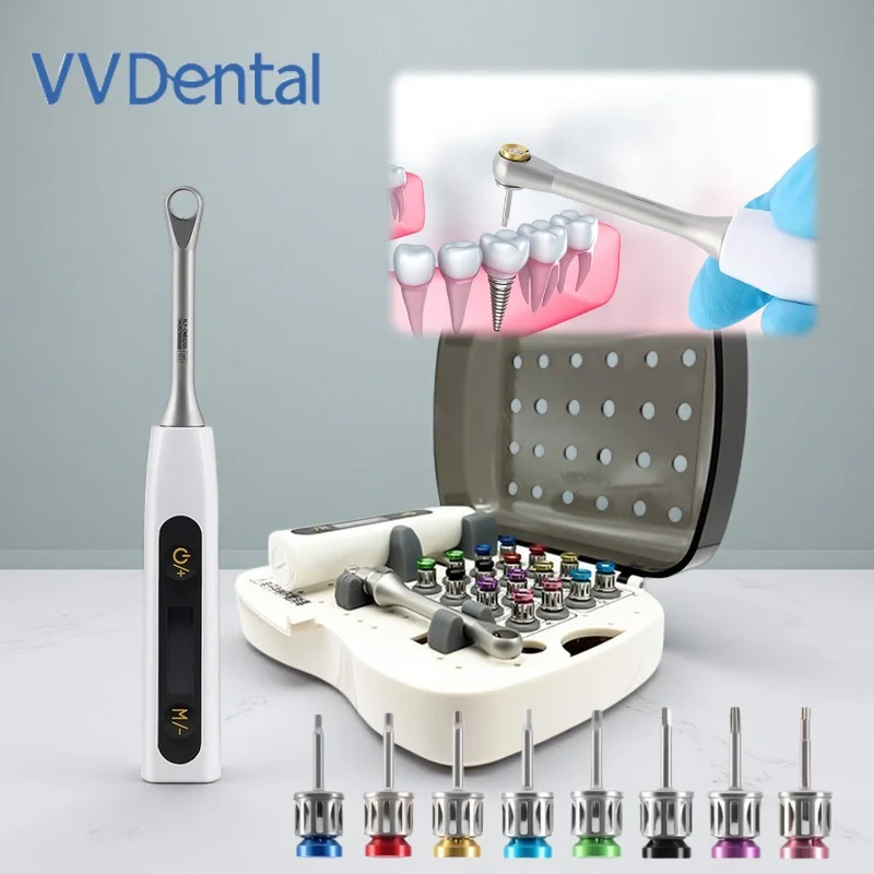 

Беспроводной набор для имплантации VV Dental с 16 насадками, профессиональный динамометрический ключ для имплантации и протезирования
