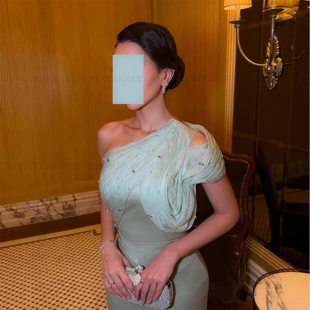 MOLISA 절묘한 공식 행사 드레스 맞춤형 2025 Beadings Sheath 원 숄더 Tulle Satin Long Party Prom Evening 가운