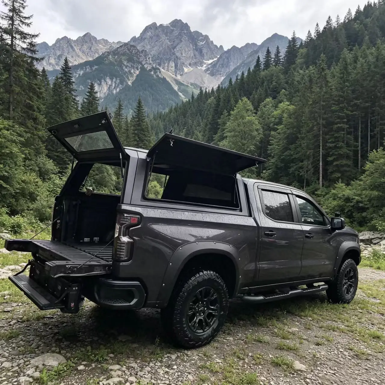 Aluminum Alloy Hard Type Tonneau Cover for Ford's Sierra 2500 2019+ 6.8FT Snap Operation Waterproof Dustproof Key Tailgate Lock