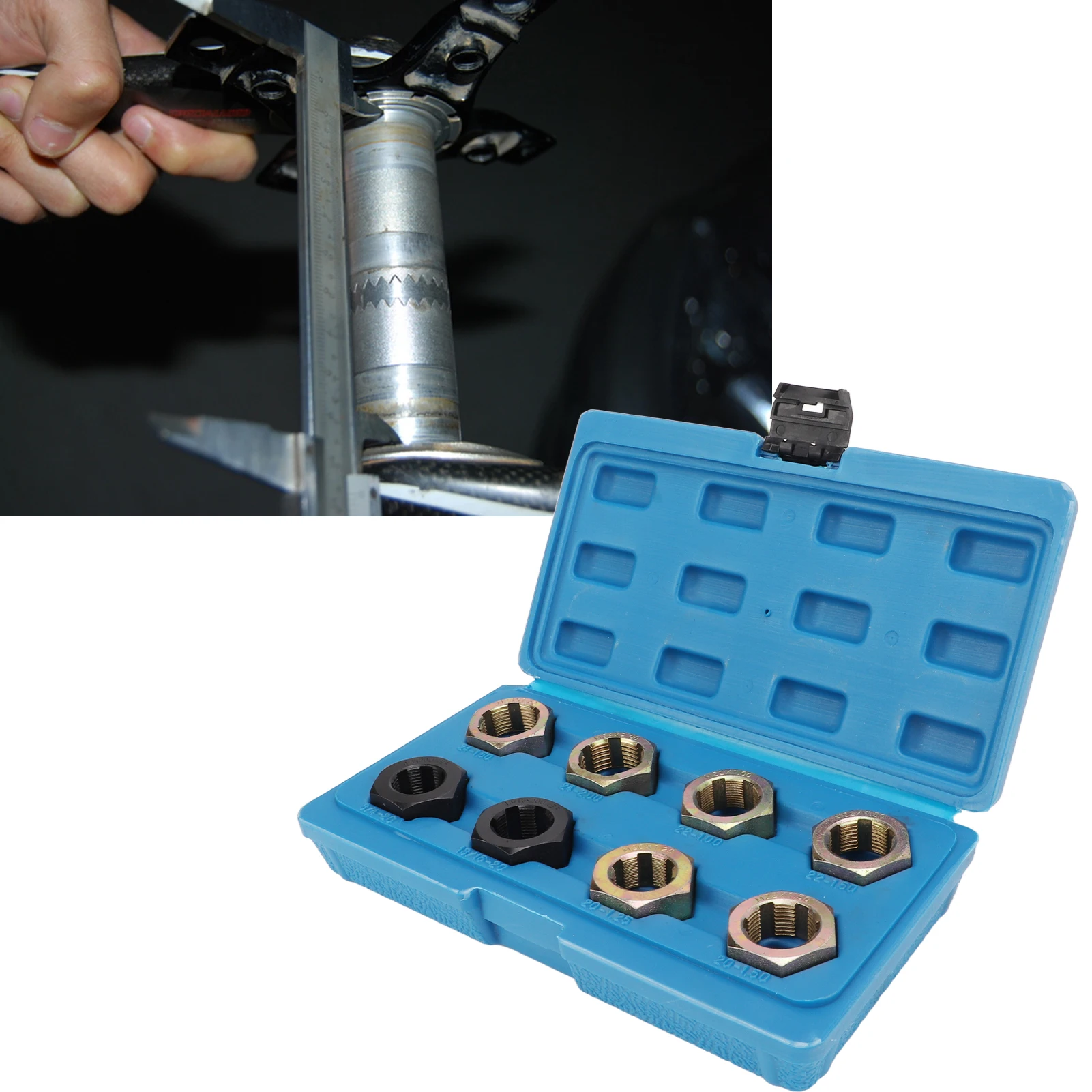 

8 шт., набор инструментов для реставрации шпинделя оси, портативный из углеродистой стали для обслуживания автомобиля