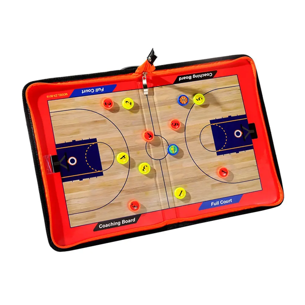 1Set Magnetic Basketball Coaching Board Portable Folding Tactical Clipboard Lightweight Training Match Strategy Planning Wipe