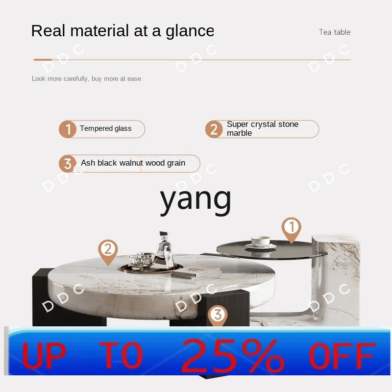 

LH minimalist marble coffee table modern simple small apartment living room household round