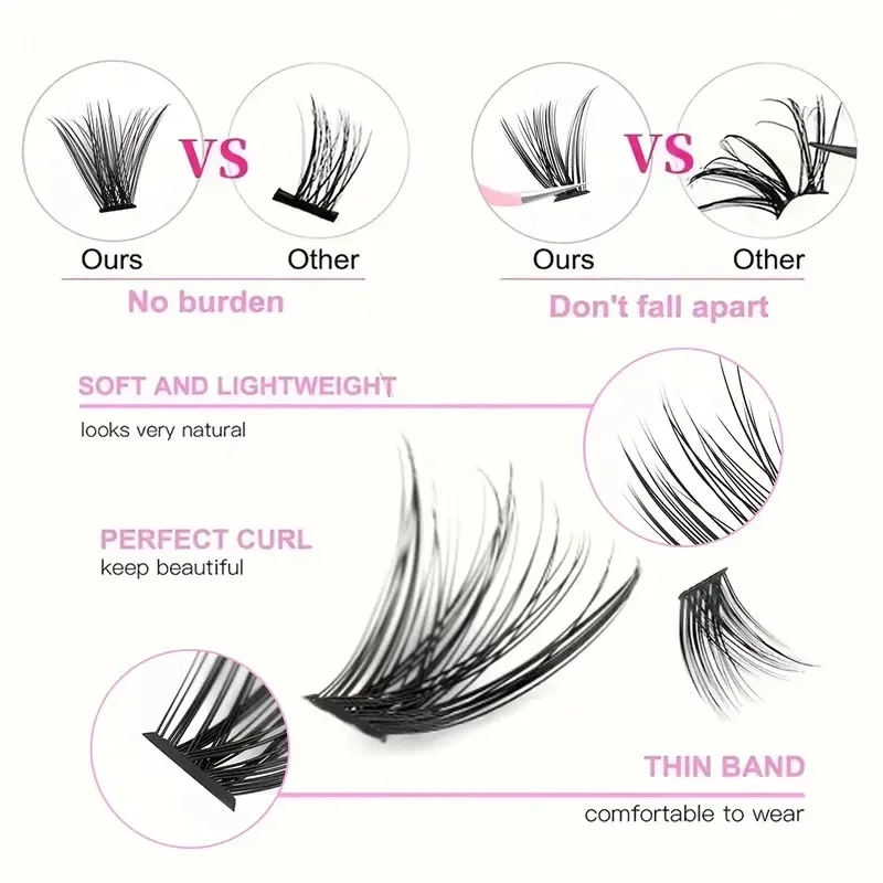 Juego de 14 filas de nuevo maquillaje europeo y americano, pestañas postizas rizadas naturales gruesas, maquillaje de escenario de gran capacidad, grupo único