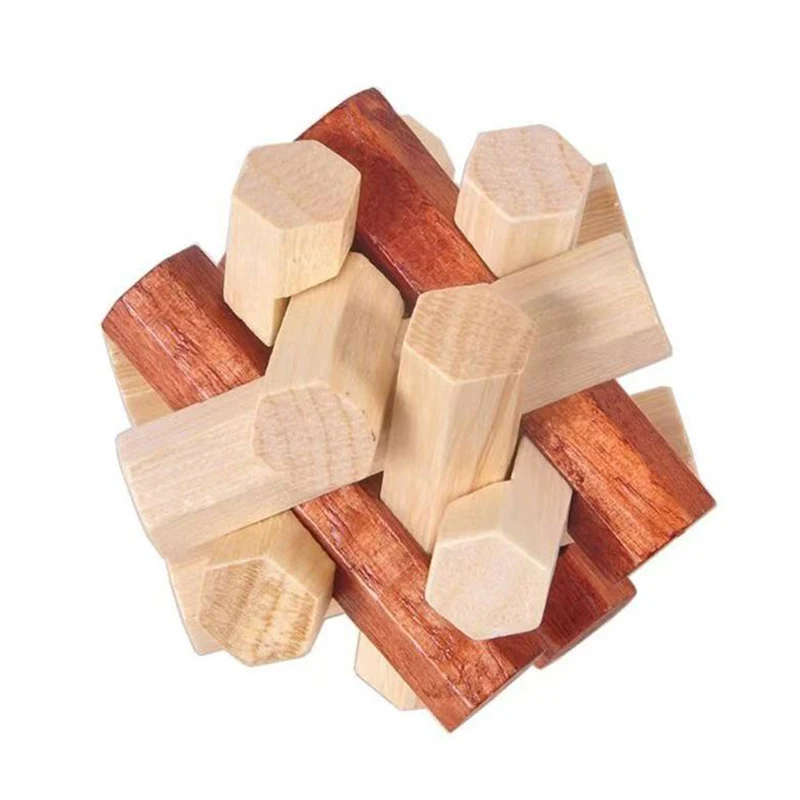 Puzzle di rompicapo difficile con nodo in legno per adulti e bambini Sblocca giocattoli ad incastro Sfida IQ Regali educativi