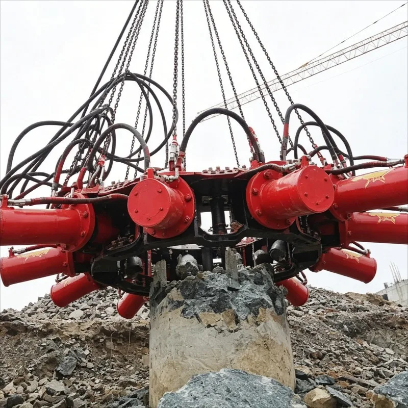 Customized Concrete Pile Breaker Hydraulic Cutter Excavatorattachment Round Pile 8 Module