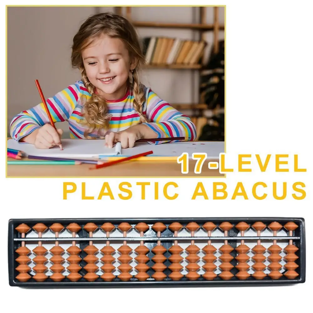 NEW Wooden Abacus With Reset Button Traditional 17 Column Toddler Counting Math Teaching Tools For Student Teachers School Class