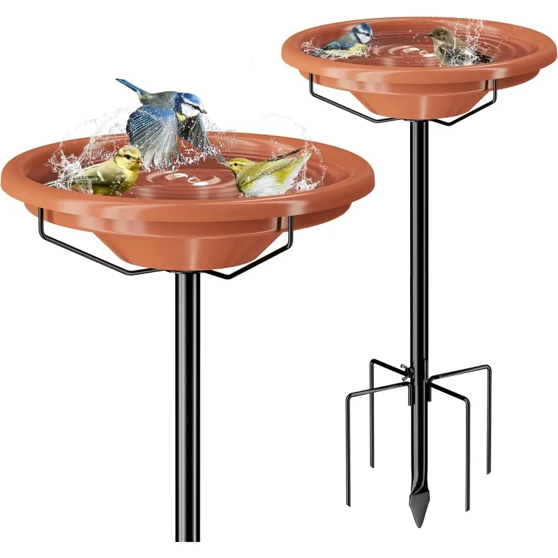 

Bird Bath for Outside,36in Metal Freestanding Bird Baths,12″ BPA-Free Bowl,with 3 Adjustable Height Pole Not Include Fountain