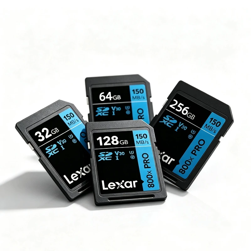 128GB 256GB 64GB SD Card Lexar 800x Pro SDXC UHS-I Class 10 V30 U3 150MB/s Read Speed Memory Card for DSLR Camera 4K UHD Video