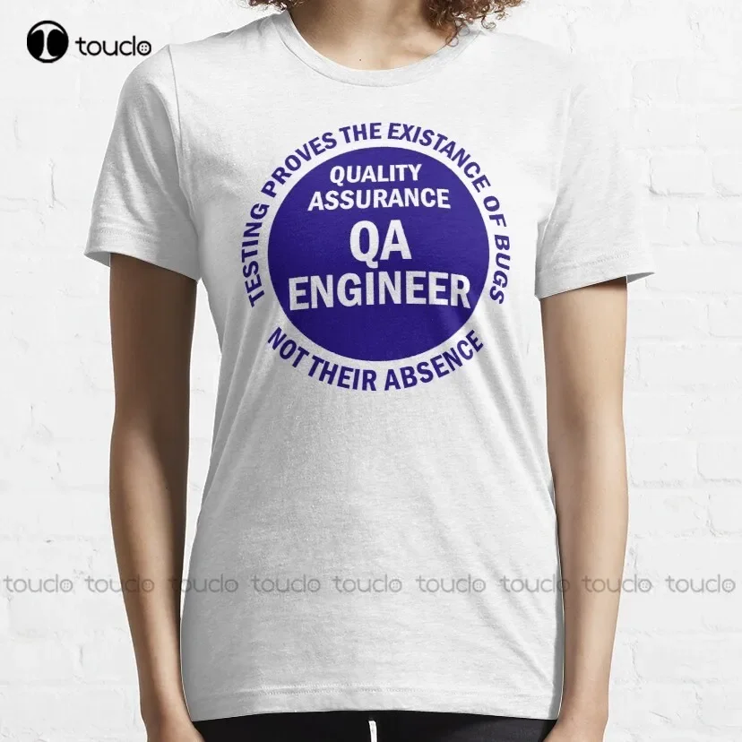 Blue Color Circle Typography Proves The Existence Of Bugs Design For Quality Assurance Engineers And Quality Control T-Shirt New