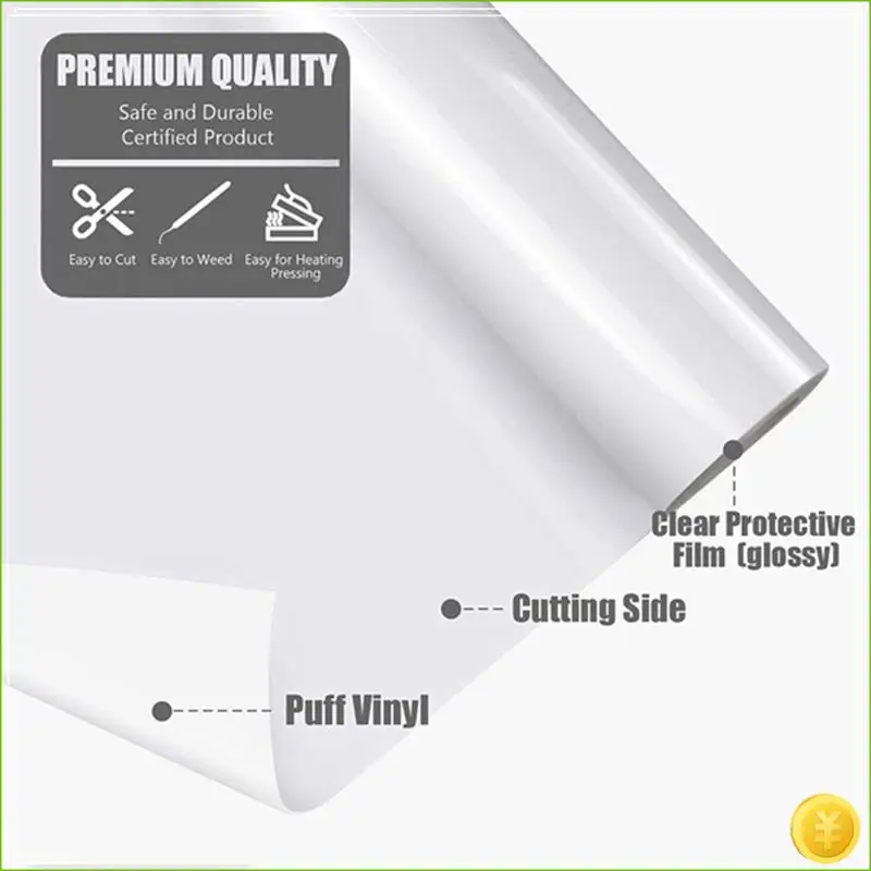 UV Color Changing Puff Vinyl Heat Transfer 3D Foaming Heat Transfer Vinyl - 6 Sheets Color Changing Puff Vinyl 12X10inch Durable
