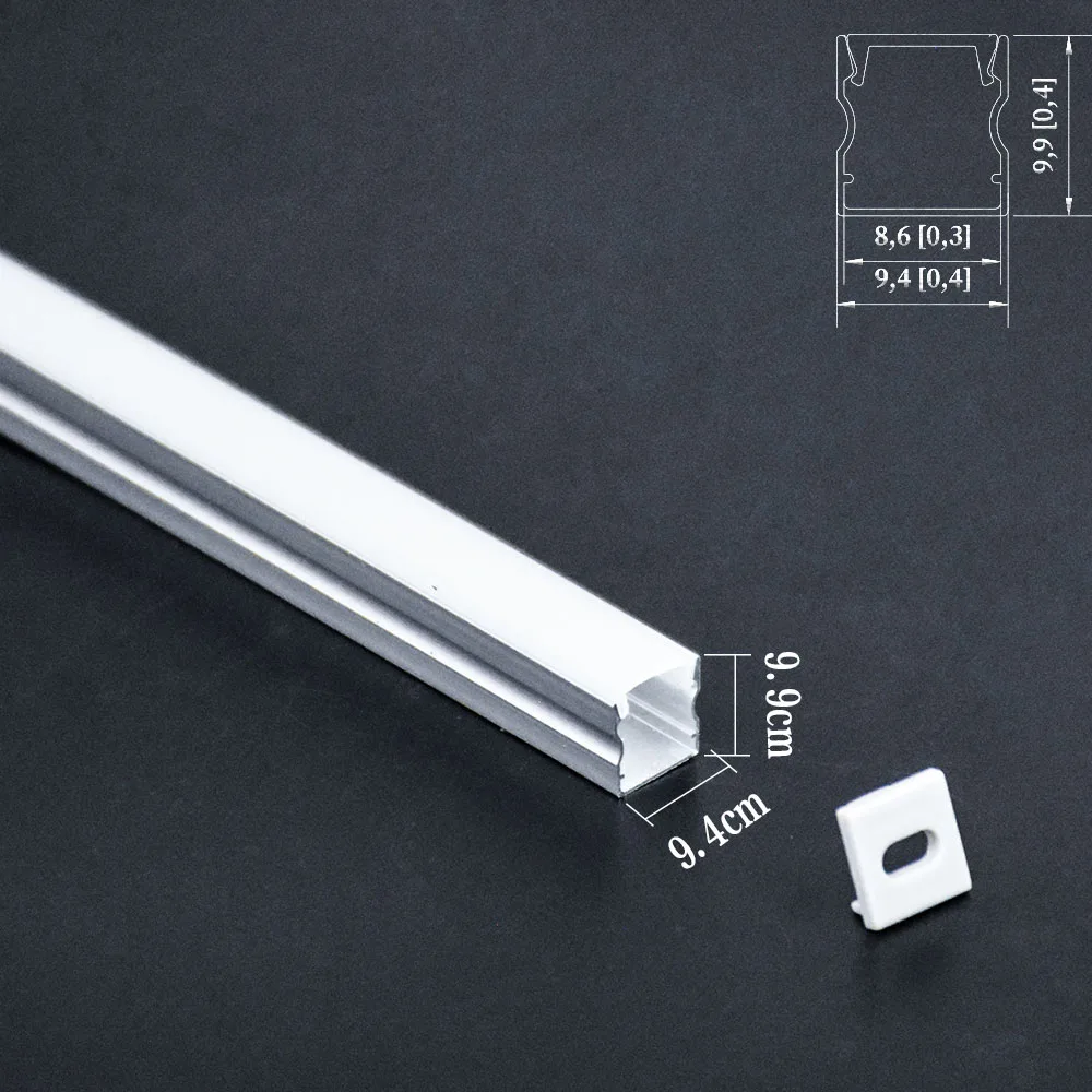 10*10mm  0.5m LED Aluminum Profile U Shape Channel for 5050 3528 5630 LED Strip Light Milky Cover Cabinet Closet Kitchen Lamp