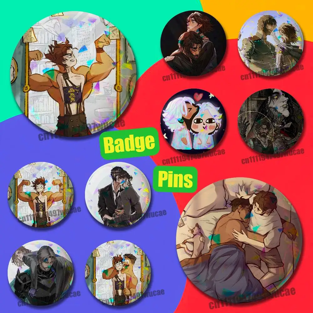 For J-Jayce V-Viktor Jayvik Badge Cover Custom Pin Insignia Emblem Round 32mm 58mm Hats Laser Film