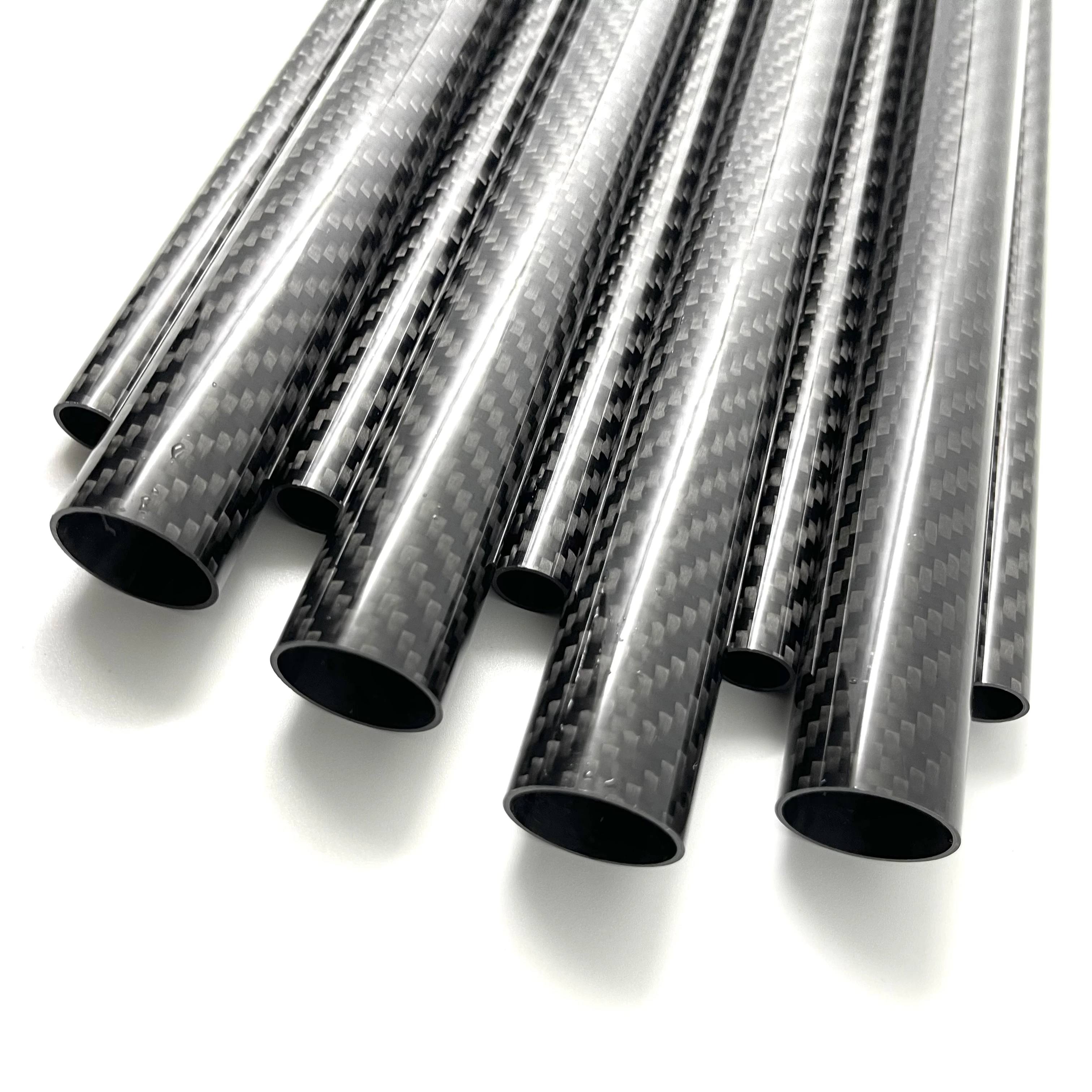 3k carbon fiber tube Length 1000MM 2PCS Twill Glossy  Wall thickness 1.5mm  OD 6-30MM High-strength carbon fiber tubes