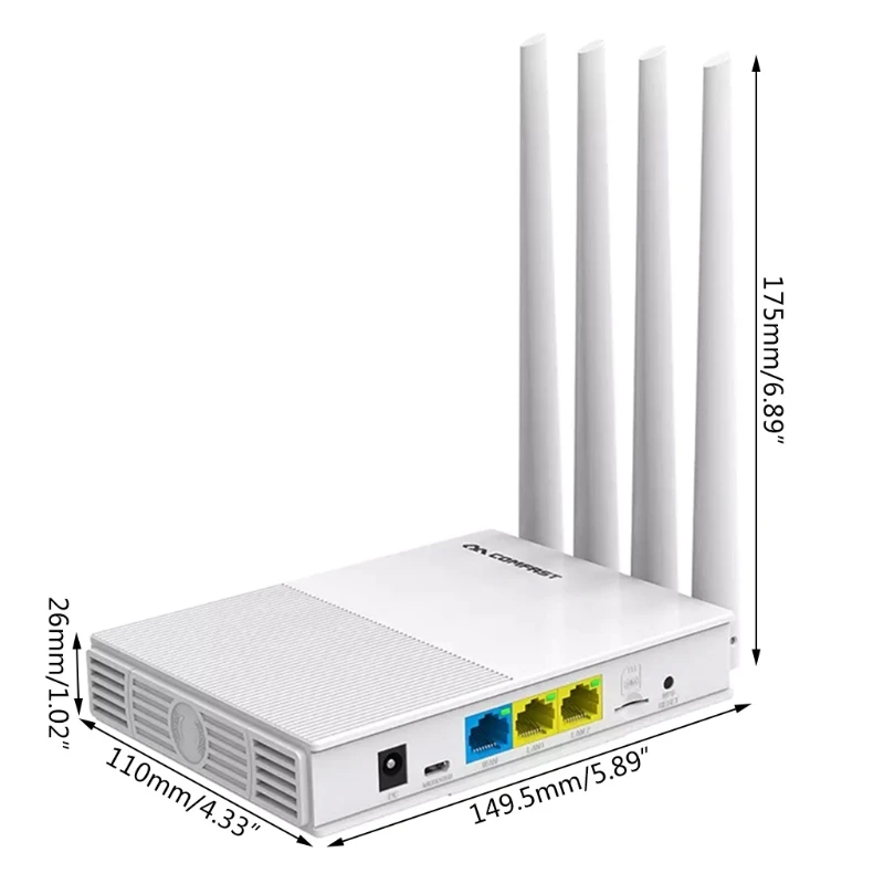 Comfast e3 4g lte 2,4 ghz wifi router 4 antennen sim karte wan lan drahtlose abdeckung netzwerk extender uns stecker drops hip