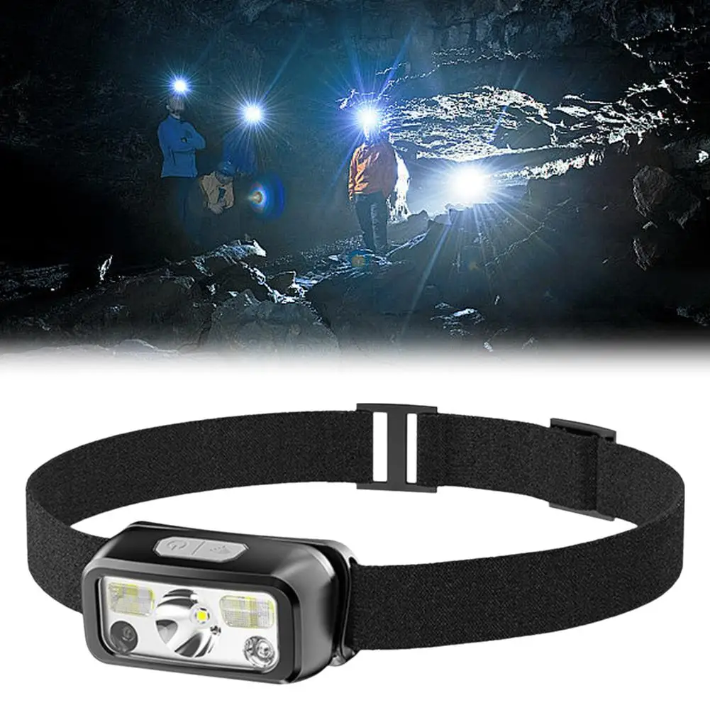 Mini Led Sensor Headlamp Body Motion Headlight Built-in Rechargeable Outdoor Waterproof Usb Lights Torch Battery Camping H3o8