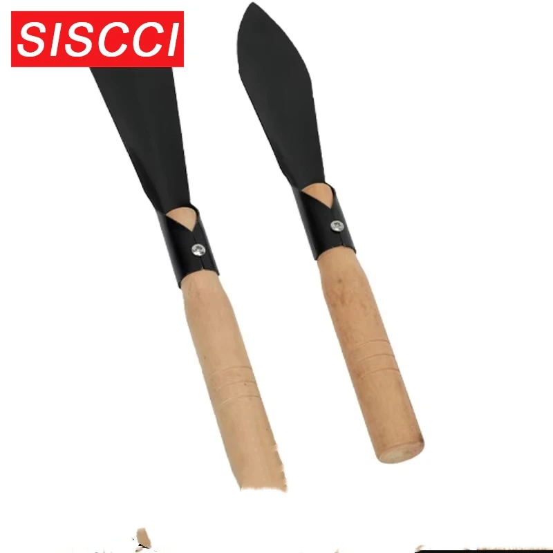 

Wild vegetable digging shovel transplanting wooden handle pointed shovel household flower planting weeding iron shovel gardening